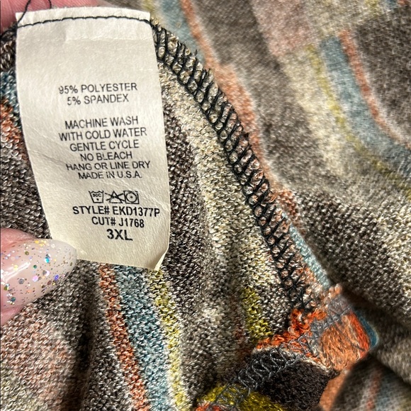 Colorful Striped Ruffle Dress 3X - Picture 5 of 5